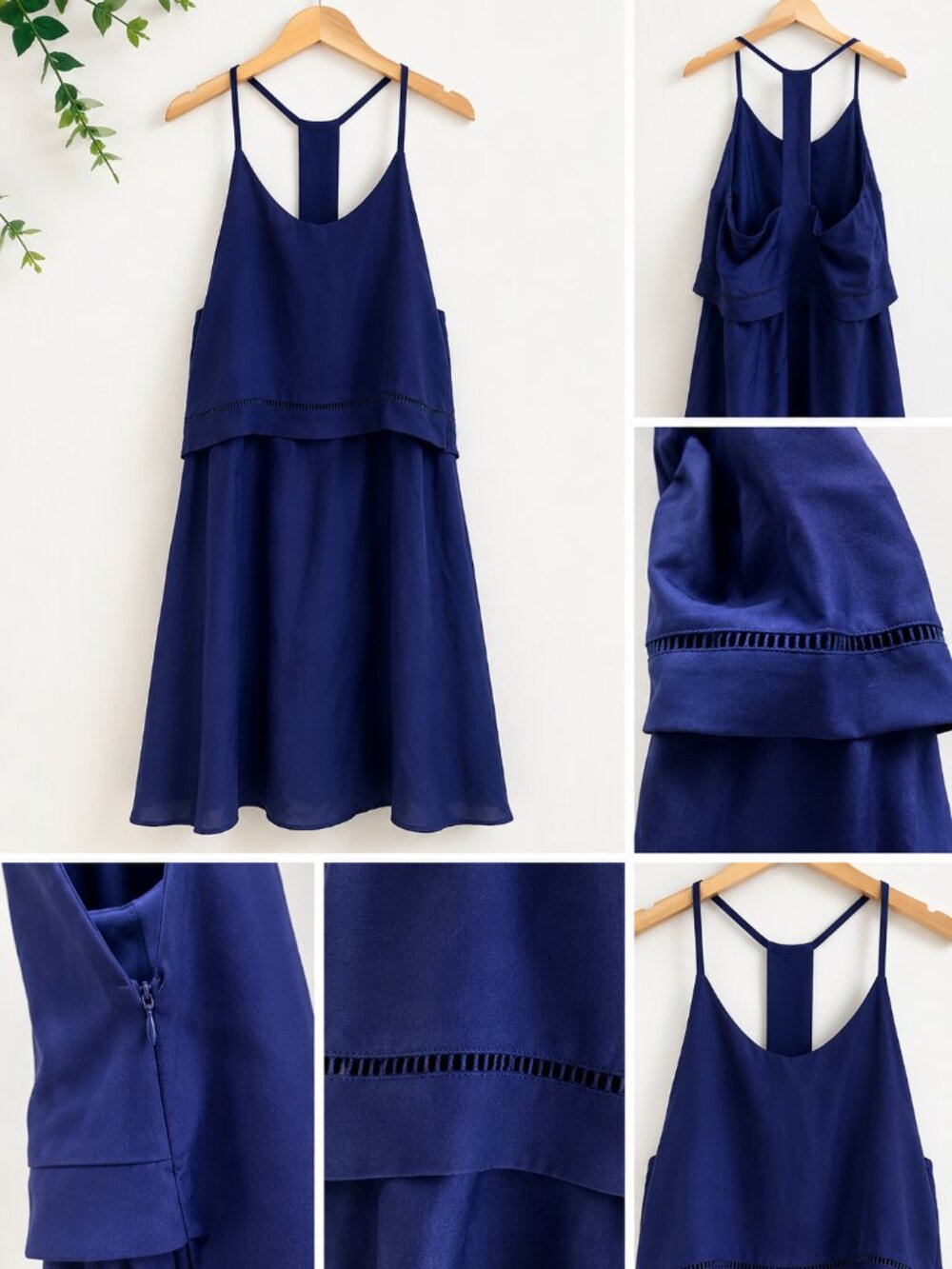Annie Griffin Cobalt Blue Layered Midi Dress